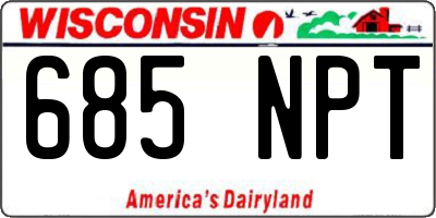 WI license plate 685NPT