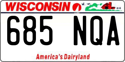 WI license plate 685NQA