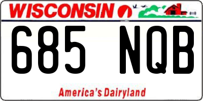 WI license plate 685NQB