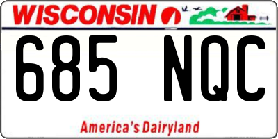 WI license plate 685NQC