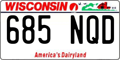 WI license plate 685NQD
