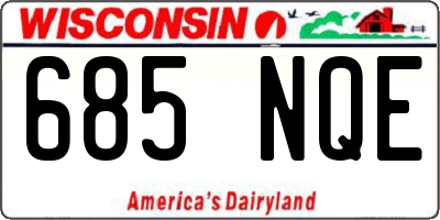 WI license plate 685NQE