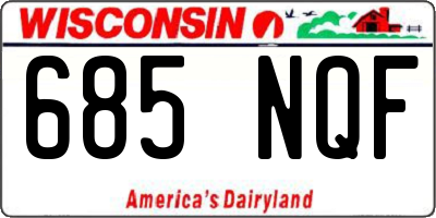 WI license plate 685NQF