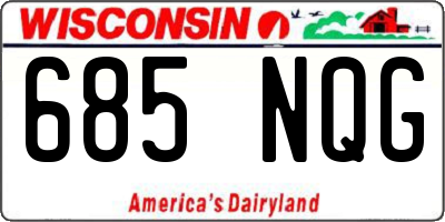 WI license plate 685NQG