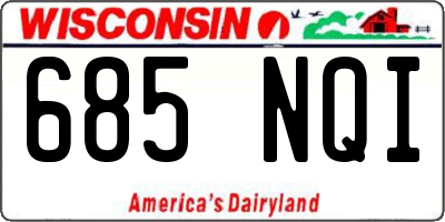 WI license plate 685NQI