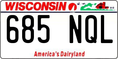WI license plate 685NQL