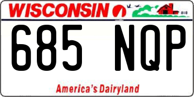 WI license plate 685NQP