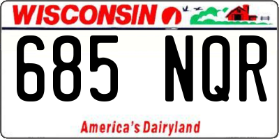 WI license plate 685NQR