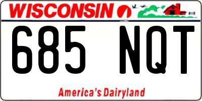 WI license plate 685NQT