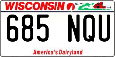 WI license plate 685NQU