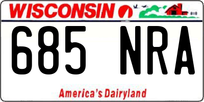 WI license plate 685NRA