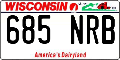 WI license plate 685NRB
