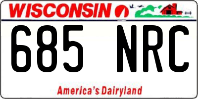 WI license plate 685NRC