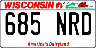 WI license plate 685NRD