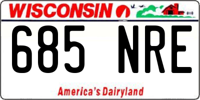 WI license plate 685NRE