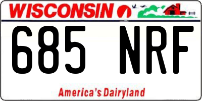 WI license plate 685NRF