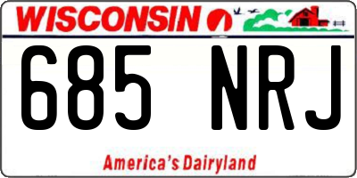 WI license plate 685NRJ