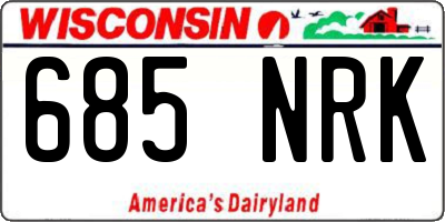 WI license plate 685NRK