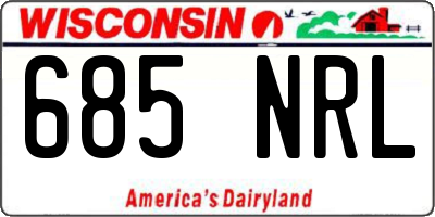 WI license plate 685NRL