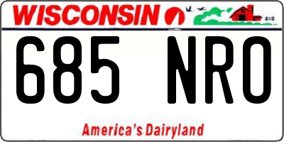 WI license plate 685NRO