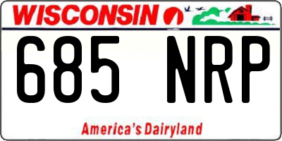 WI license plate 685NRP