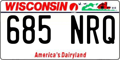 WI license plate 685NRQ