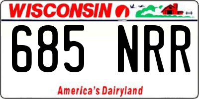 WI license plate 685NRR