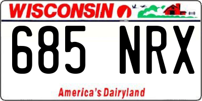 WI license plate 685NRX