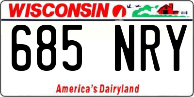 WI license plate 685NRY
