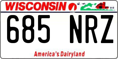 WI license plate 685NRZ