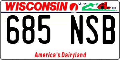 WI license plate 685NSB