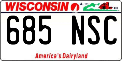 WI license plate 685NSC