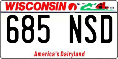 WI license plate 685NSD