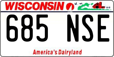 WI license plate 685NSE