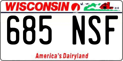 WI license plate 685NSF