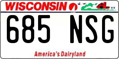 WI license plate 685NSG