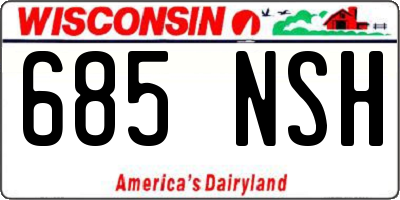 WI license plate 685NSH