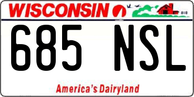 WI license plate 685NSL