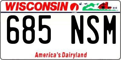 WI license plate 685NSM