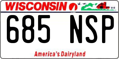 WI license plate 685NSP