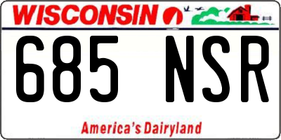 WI license plate 685NSR