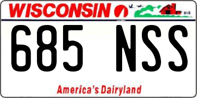 WI license plate 685NSS