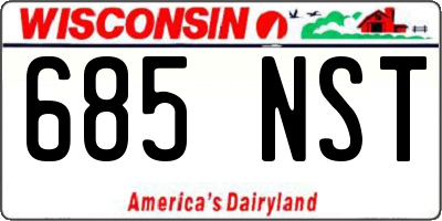 WI license plate 685NST