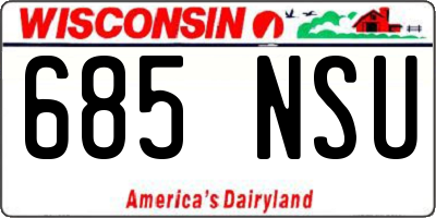 WI license plate 685NSU