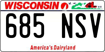 WI license plate 685NSV