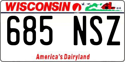 WI license plate 685NSZ