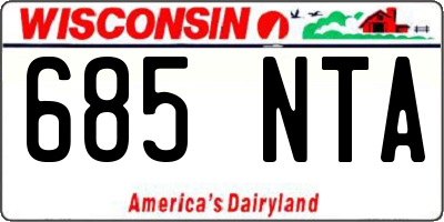 WI license plate 685NTA