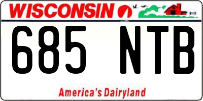 WI license plate 685NTB