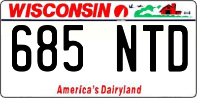 WI license plate 685NTD
