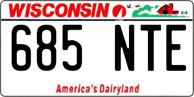 WI license plate 685NTE